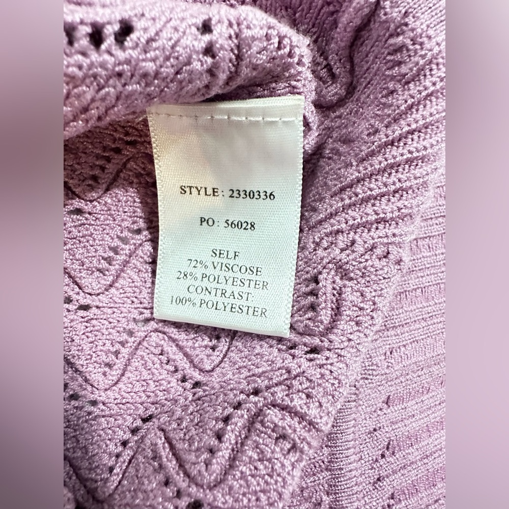 NWT SZ L Current Air Mauve Textured Women's Sweater W/floral long sleeves - Picture 8 of 8